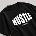 Hustle Harder Black Oversized T-Shirt | 180 GSM Pure Cotton